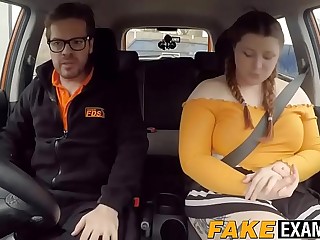 English BBW rides her driving instructors big fat cock